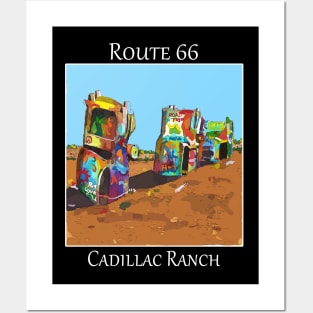 Cadillac Ranch on Route 66 near Amarillo Texas. Posters and Art